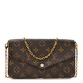 Monogram Pochette Felicie Chain Wallet Fuchsia