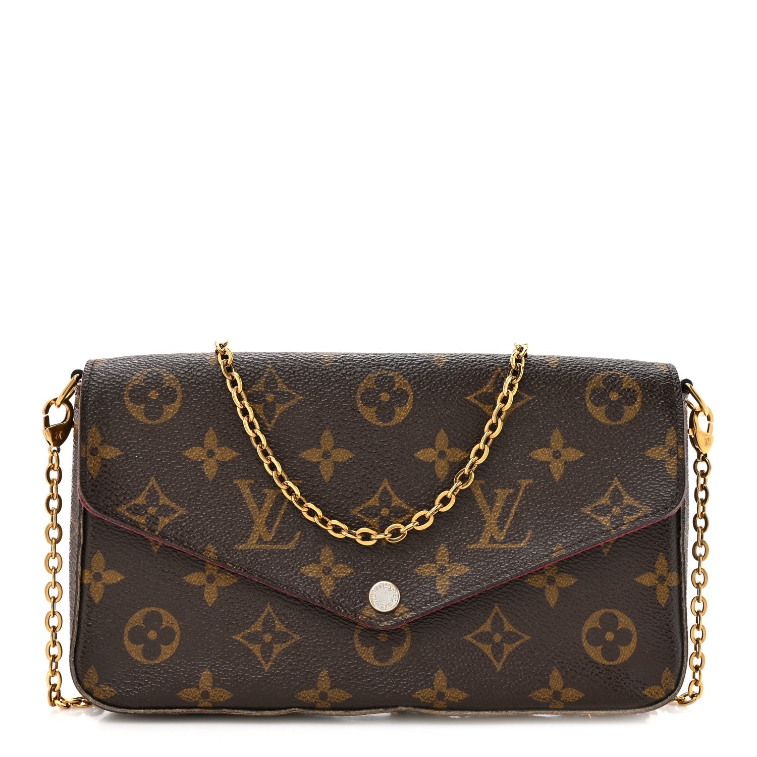 Monogram Pochette Felicie Chain Wallet Fuchsia