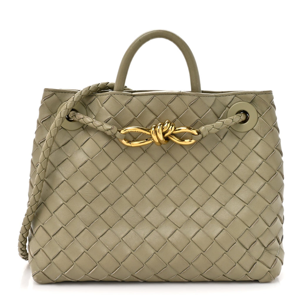 Nappa Intrecciato Small Andiamo Shoulder Bag Travertine