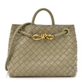 Nappa Intrecciato Small Andiamo Shoulder Bag Travertine