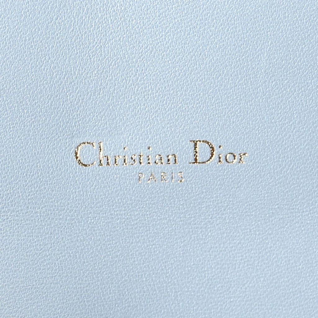 Grained Calfskin Saddle Chain Pouch Cloud Blue