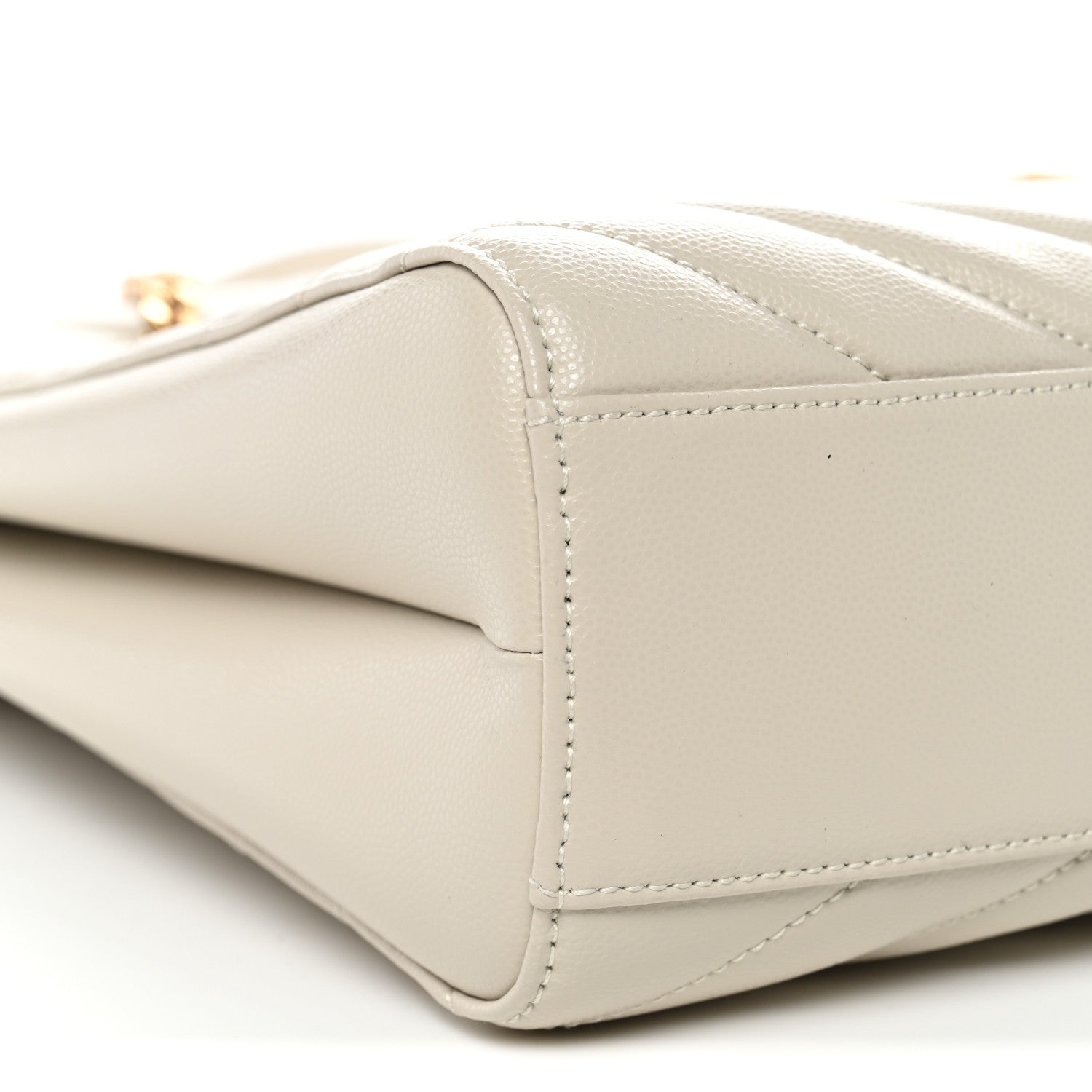 Grain de Poudre Matelasse Chevron Medium Tribeca Shopping Bag Crema Soft