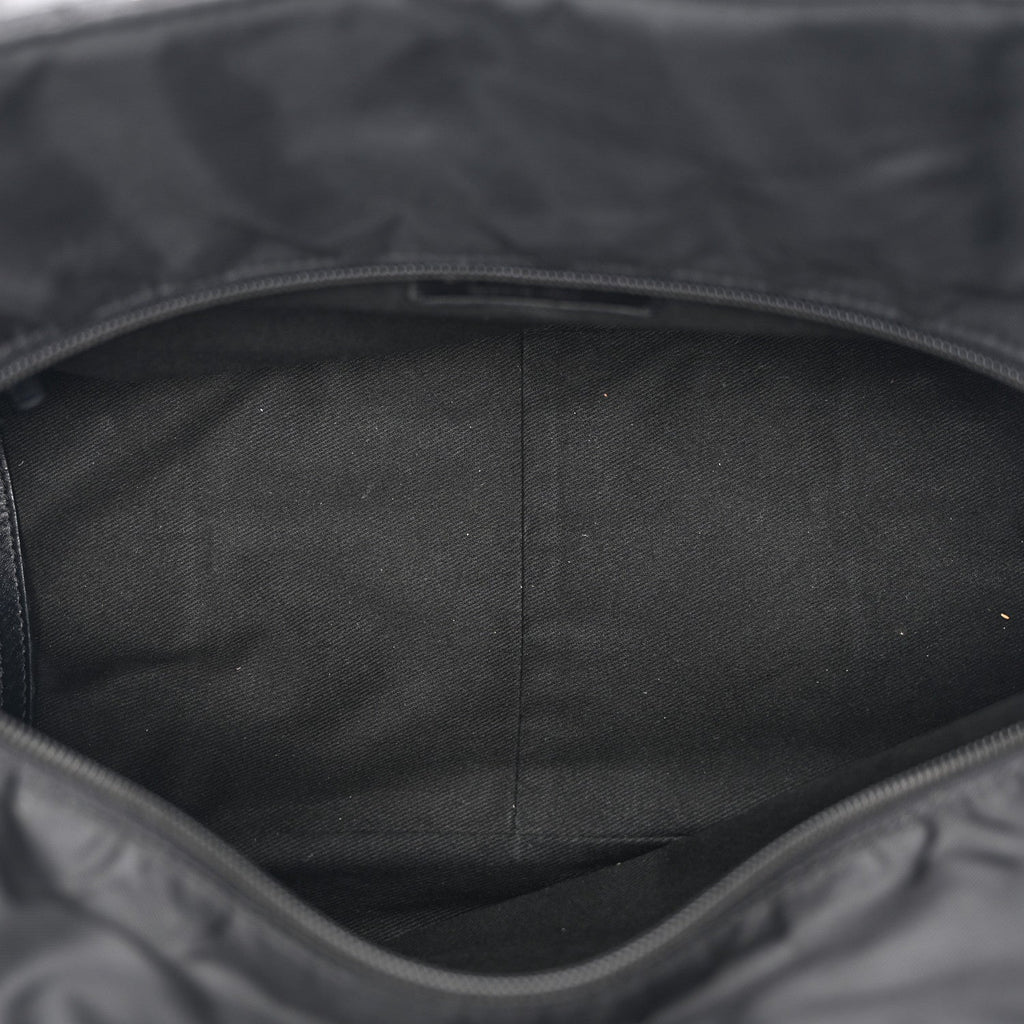 Nylon Calfskin Quilted CC Paris New York Tote Bag Black
