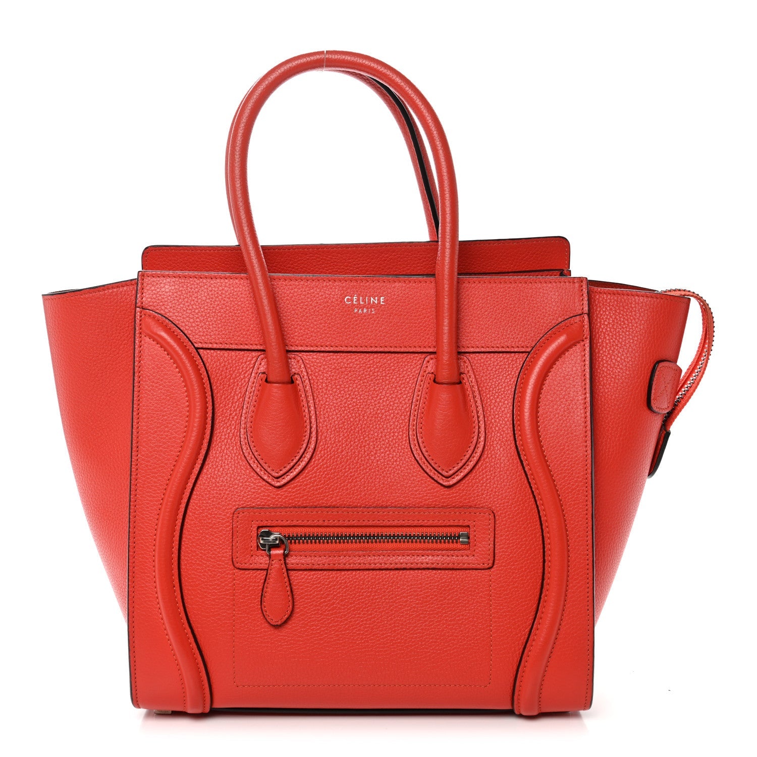 Drummed Calfskin Micro Luggage Vermillion
