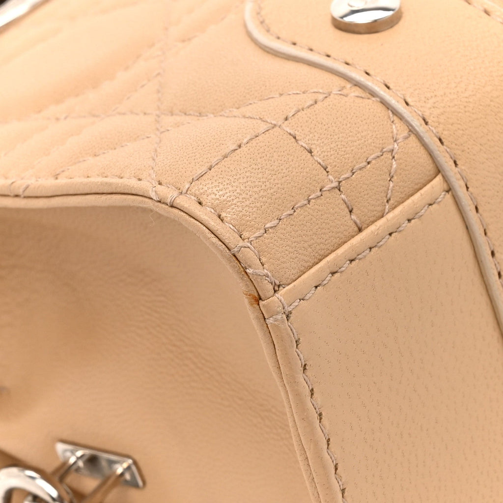 Lambskin Cannage Soft Lady Dior East West Beige