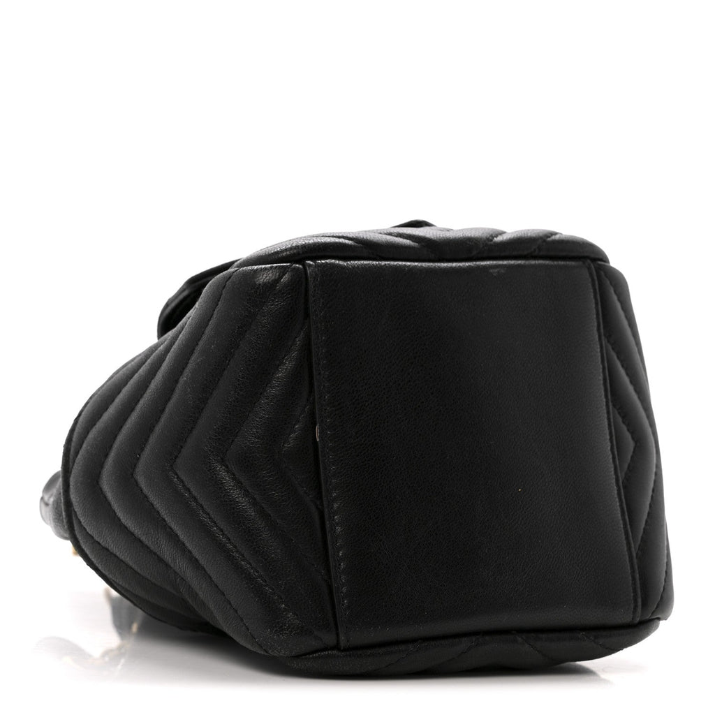 Lambskin Matelasse Monogram Joe Nano Bucket Bag Black