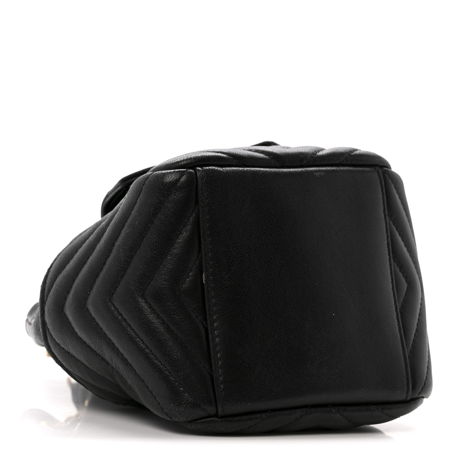 Lambskin Matelasse Monogram Joe Nano Bucket Bag Black