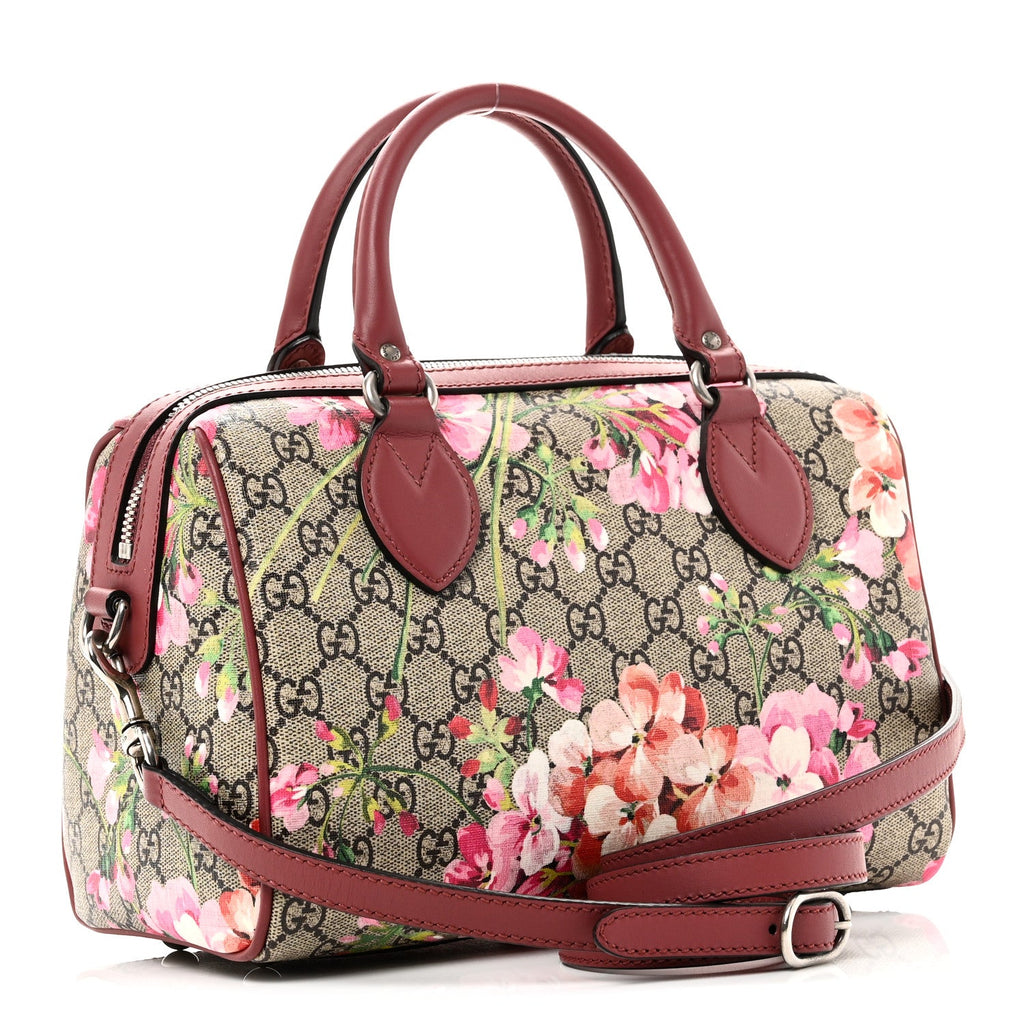 GG Supreme Monogram Blooms Small Boston Beige Multicolor Dry Rose