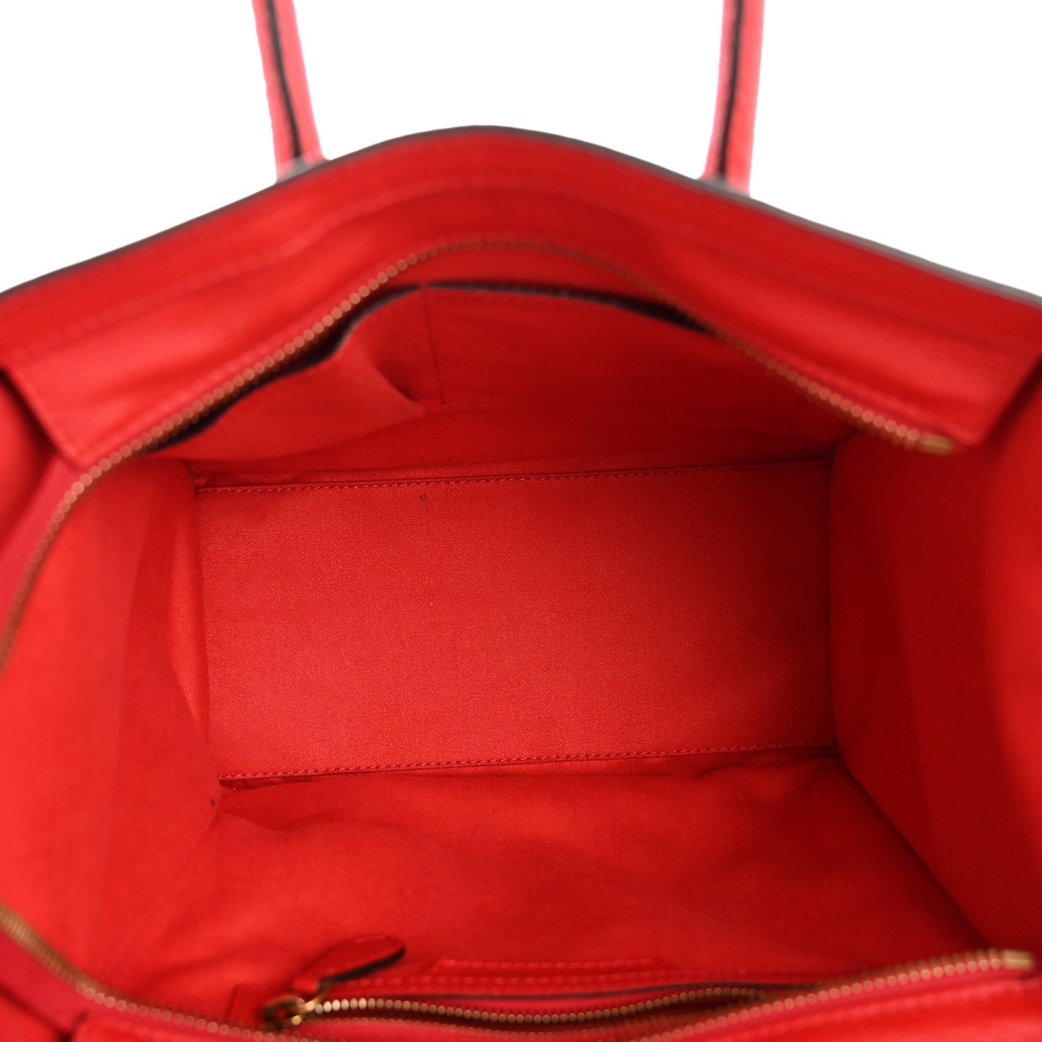 Drummed Calfskin Micro Luggage Red