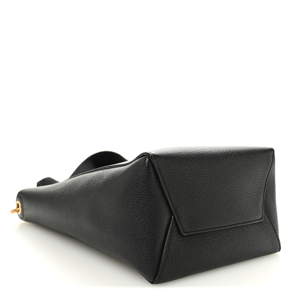 Soft Grained Calfskin Small Sangle Bucket Bag Black