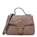 Calfskin Matelasse Small GG Marmont Top Handle Shoulder Bag Porcelain Rose