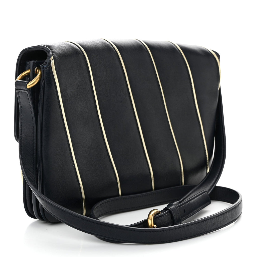Lambskin Quilted Le Maillon Satchel Marine
