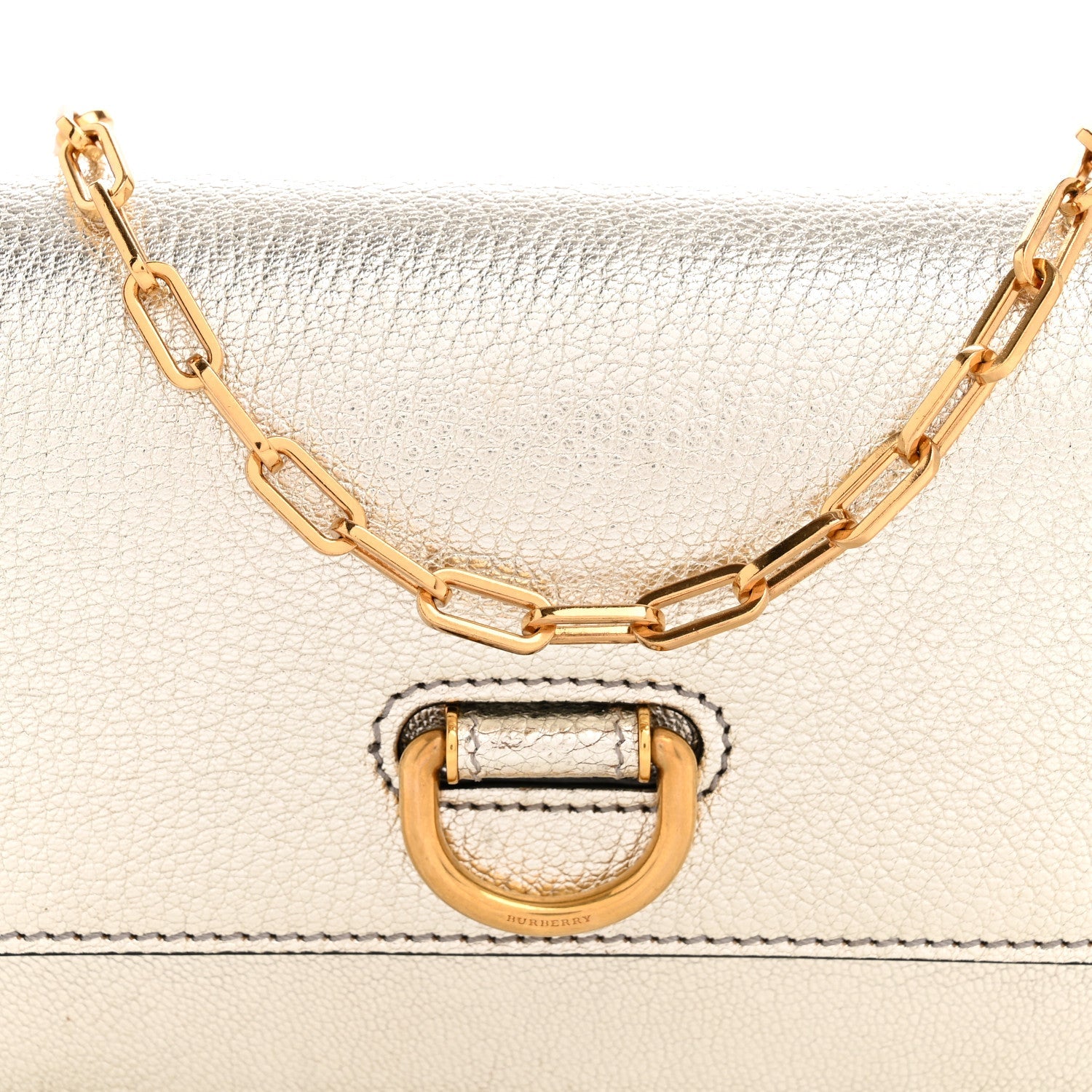 Metallic Hayes Goatskin D-Ring Mini Bag Silver