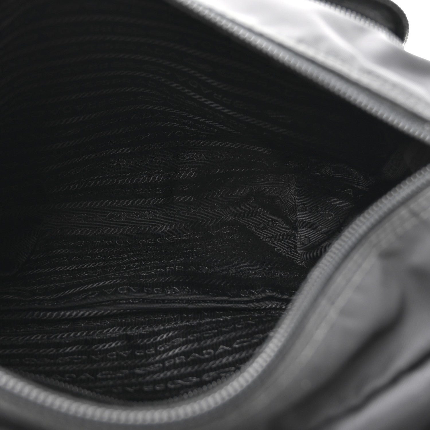 Re-Nylon Vela Saffiano Pocket Double Buckle Messenger Shoulder Bag Black