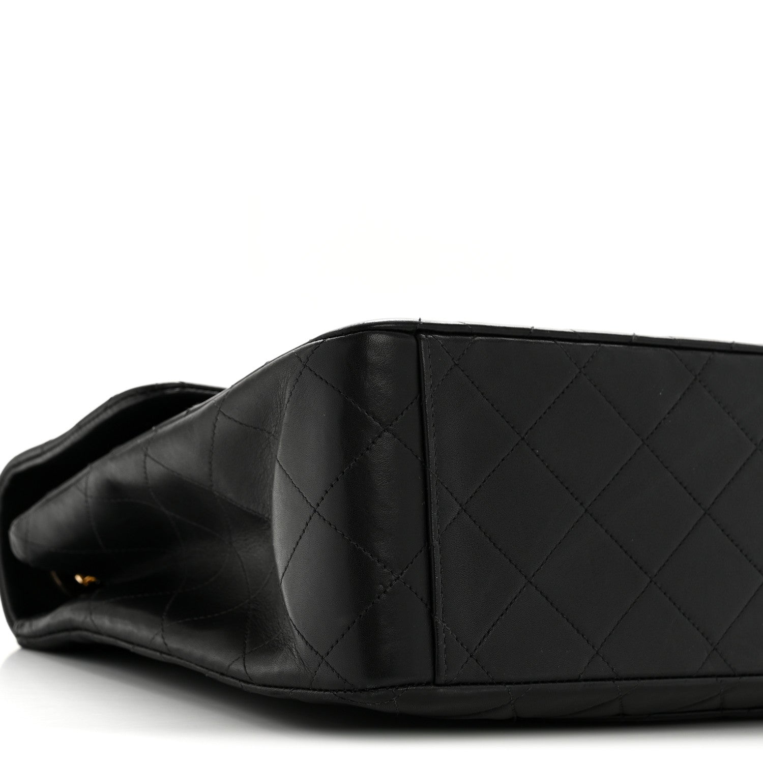 Lambskin Quilted XL Jumbo Single Flap Black