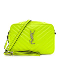 Patent Calfskin Matelasse Monogram Lou Camera Bag Neon Yellow