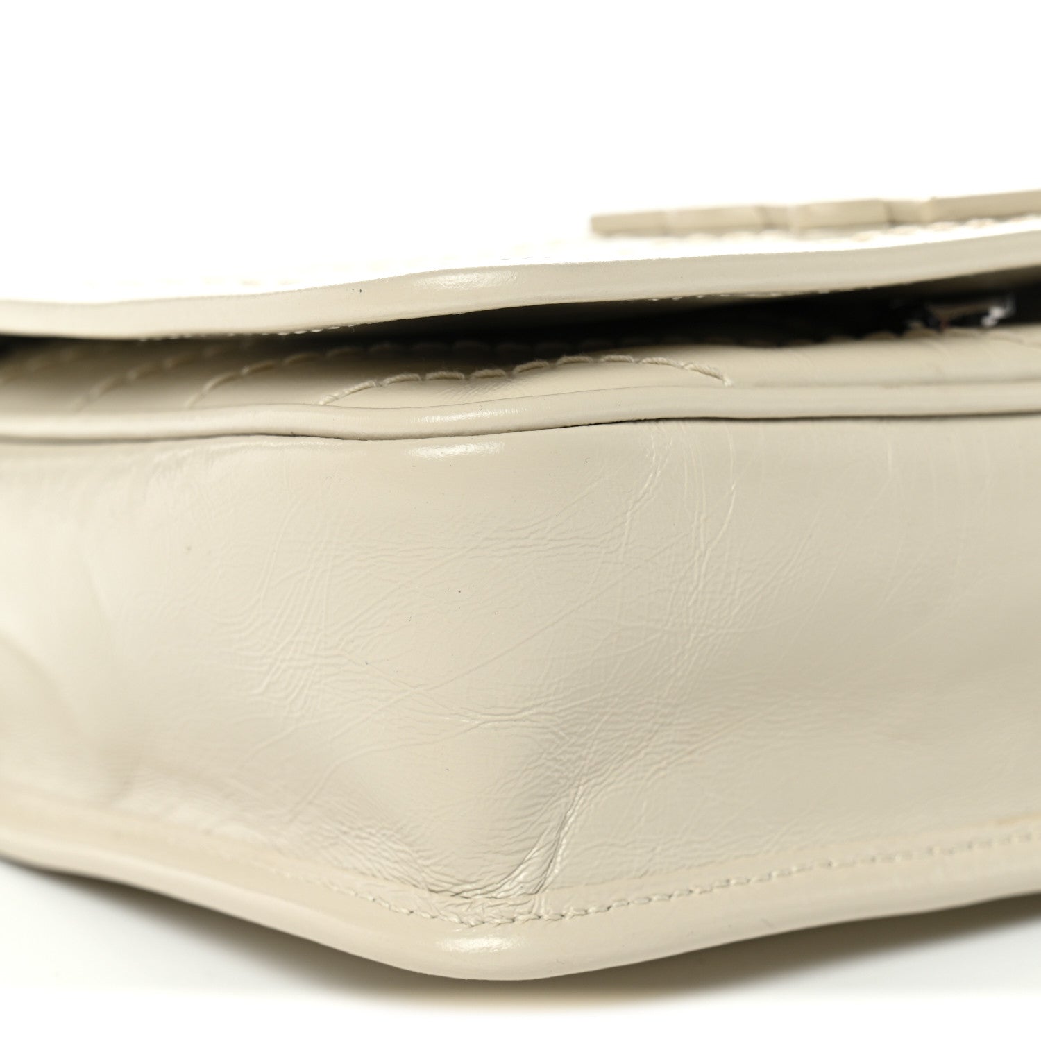 Crinkled Calfskin Matelasse Monogram Niki Chain Wallet Crema Soft