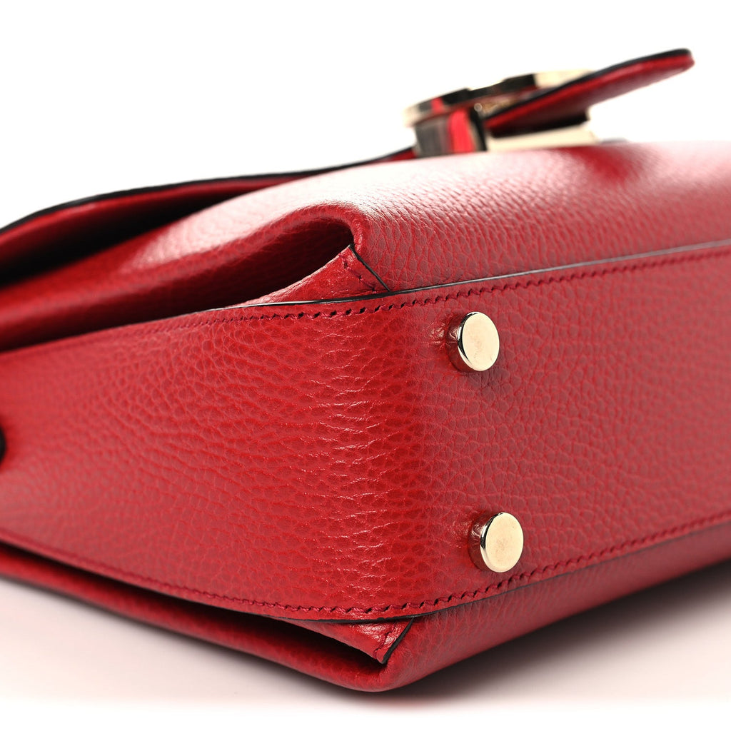 Dollar Calfskin Interlocking G Top Handle Shoulder Bag Red