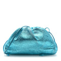 Metallic Crushed Calfskin The Mini Pouch Sky Blue