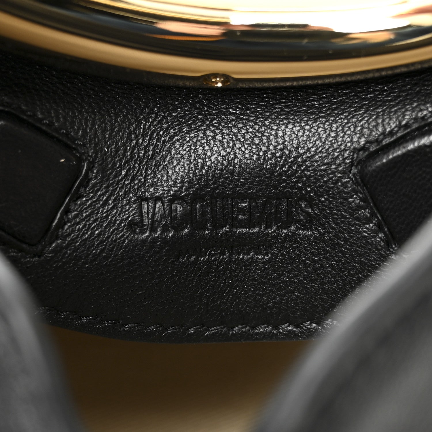 Lambskin Le Petit Calino Brode Ring Top Handle Bag Black