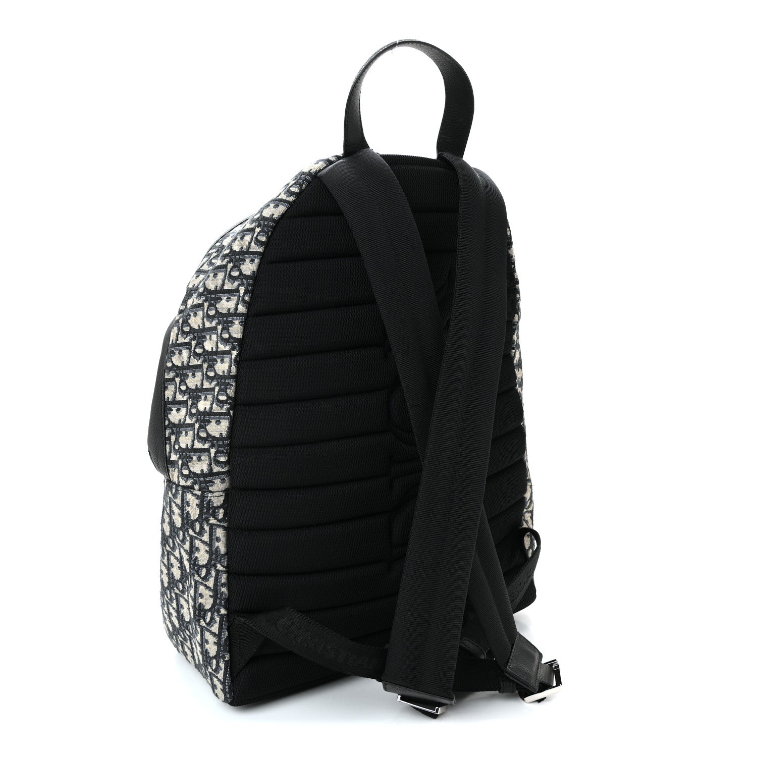 Oblique Calfskin Rider Backpack Beige Black