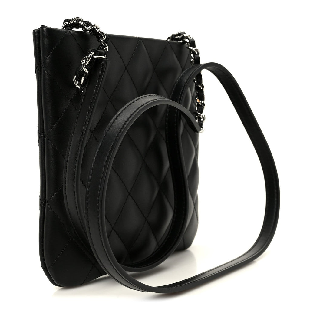 Lambskin Quilted Uniform Crossbody Bag Black