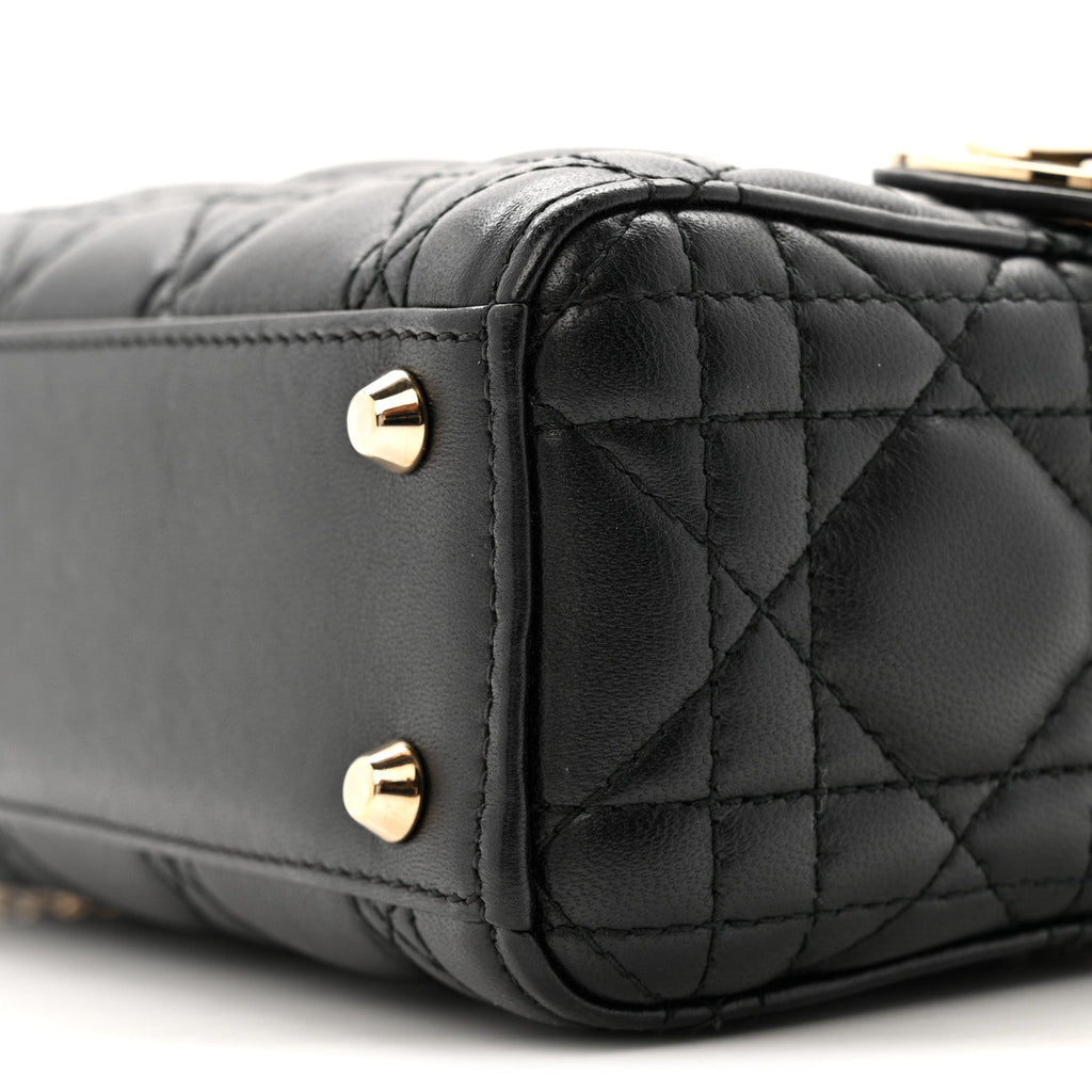 Lambskin Cannage Mini Lady Dior Black