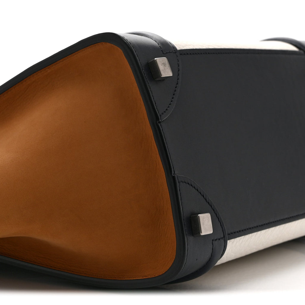 Baby Grained Calfskin Nubuck Micro Tri-Color Luggage White