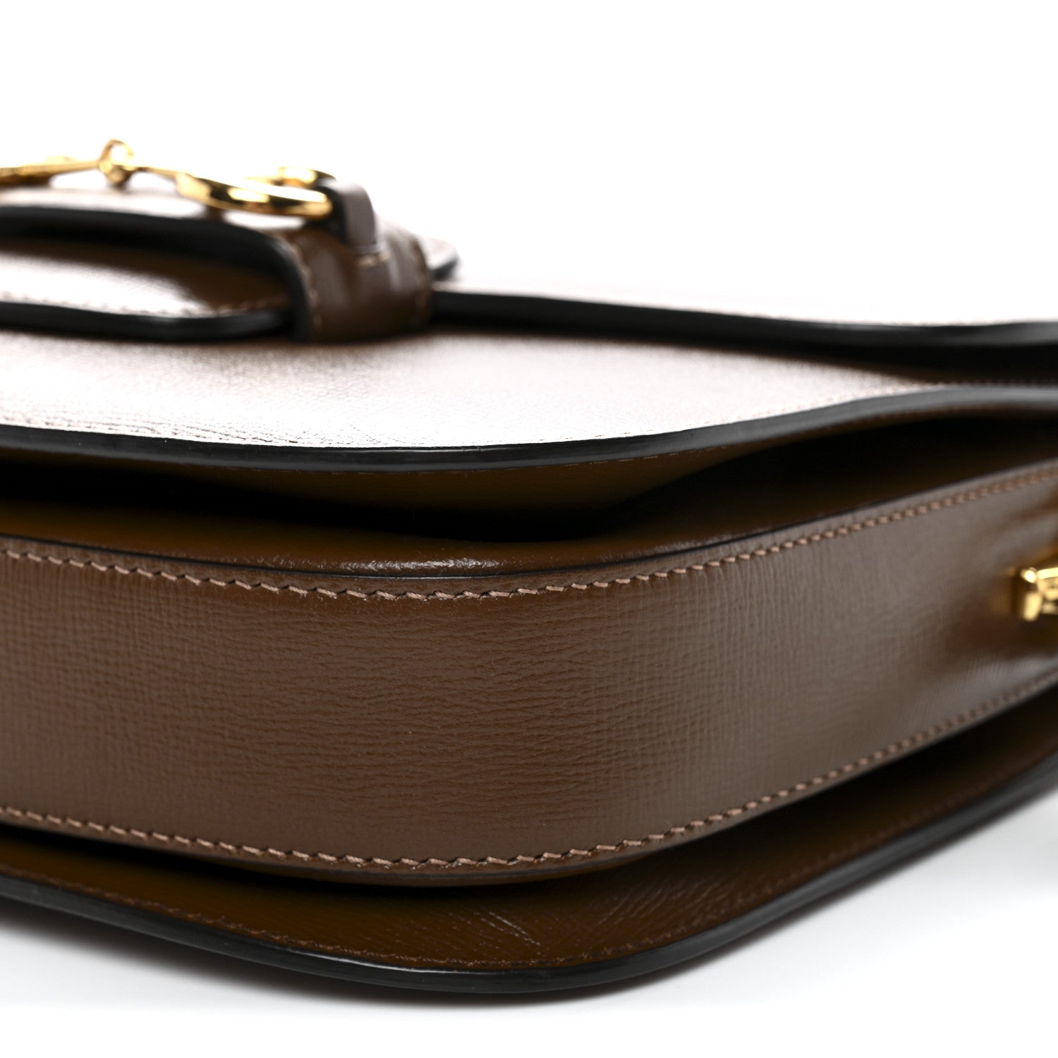 Azalea Calfskin Horsebit 1955 Shoulder Bag Brown Sugar