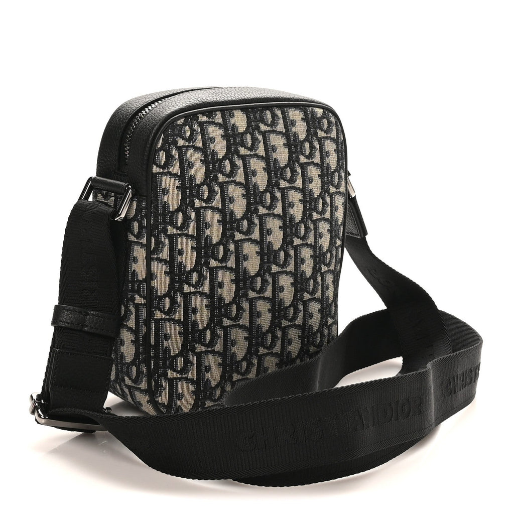Oblique Messenger Pouch Beige Black