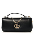 Lambskin Small GG Milano Top Handle Shoulder Bag Black
