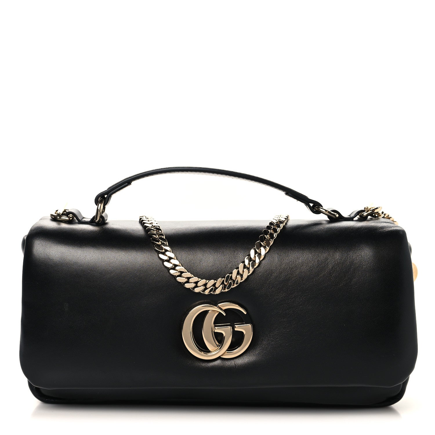 Lambskin Small GG Milano Top Handle Shoulder Bag Black