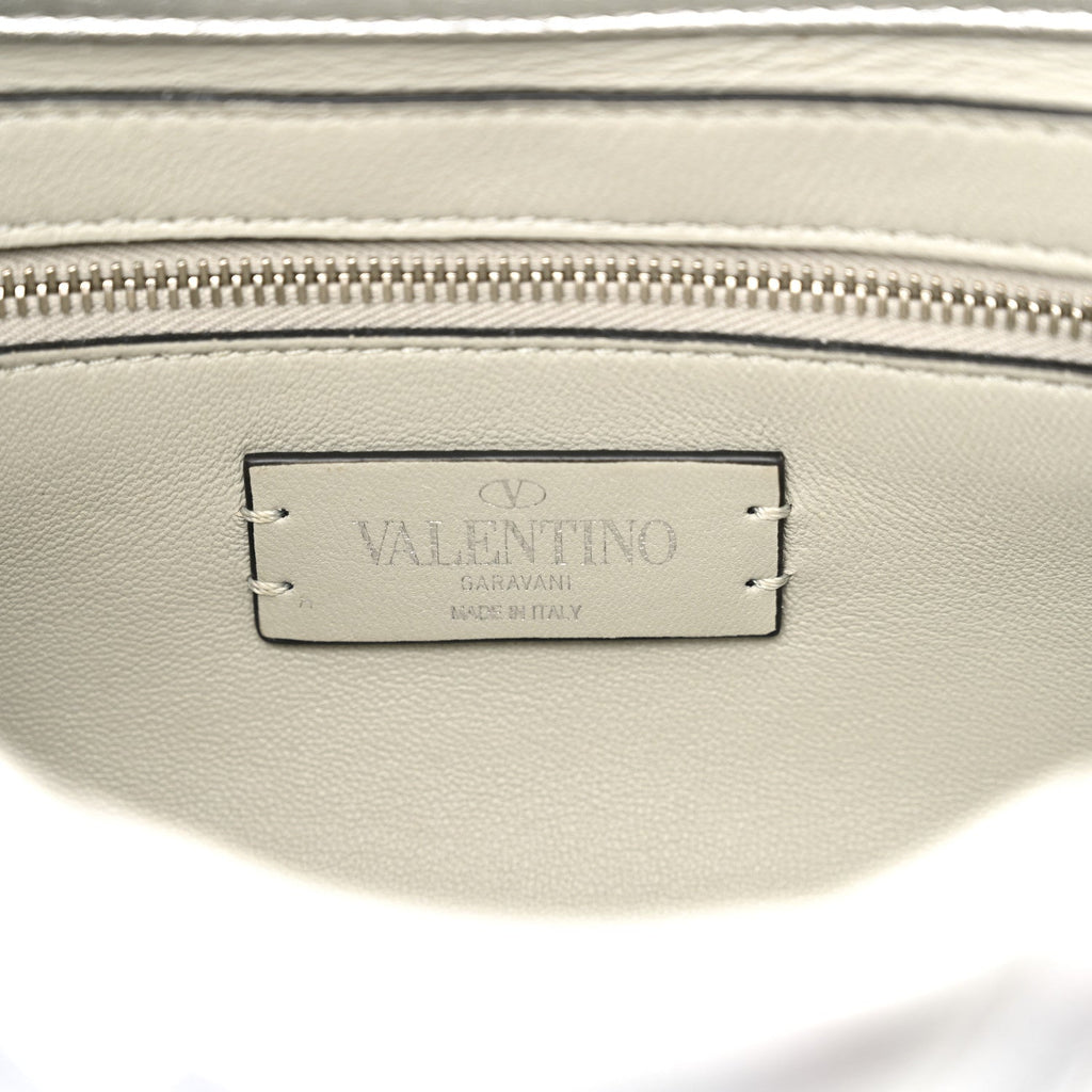 Nappa Medium Roman Stud Shoulder Bag Silver