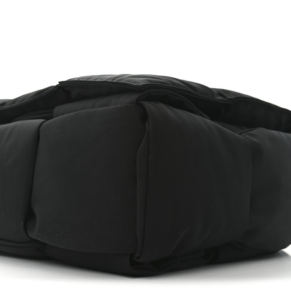 Nylon Intrecciato Padded Tech Maxi Cassette Bag Black