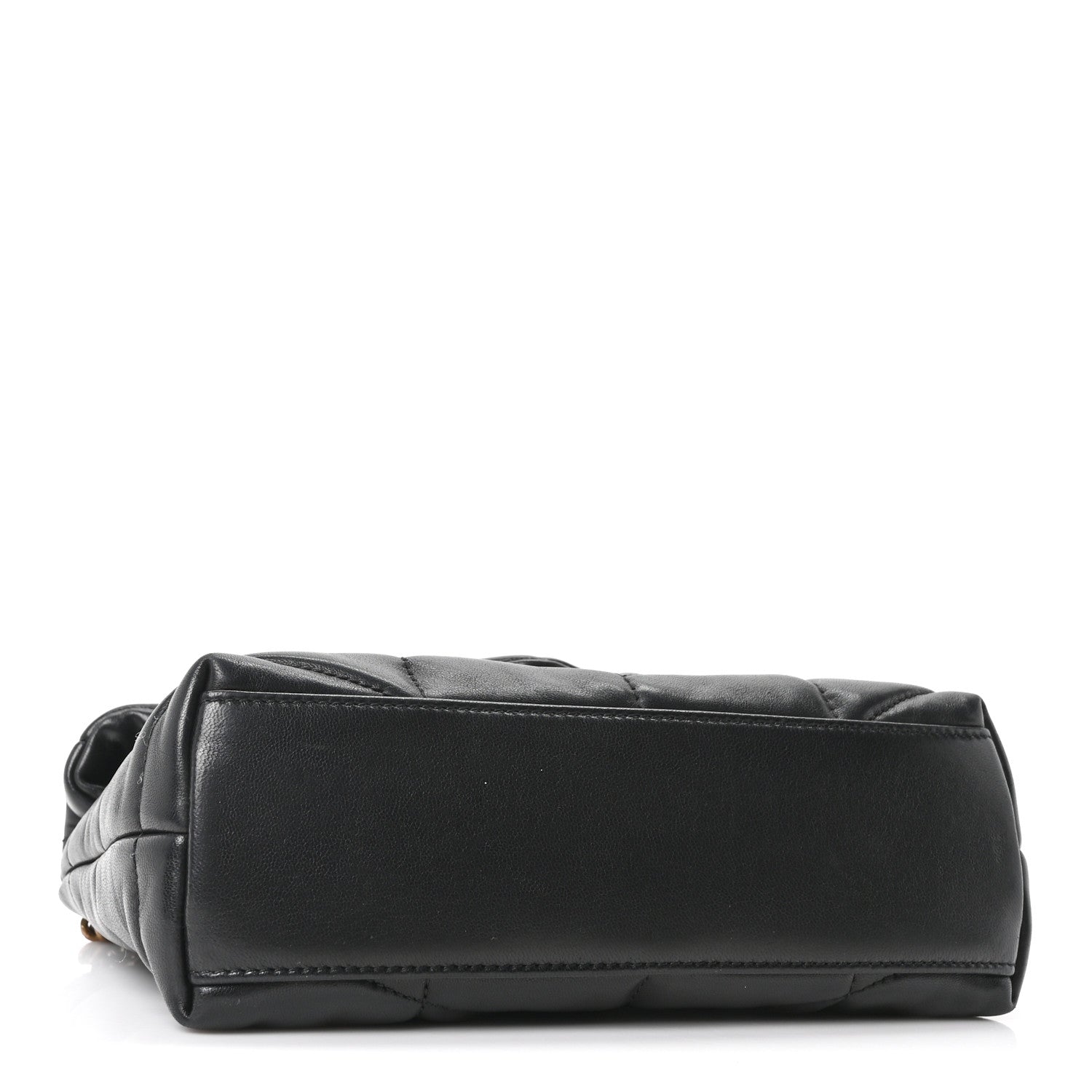 Lambskin Quilted Toy Loulou Puffer Monogram Chain Satchel Black
