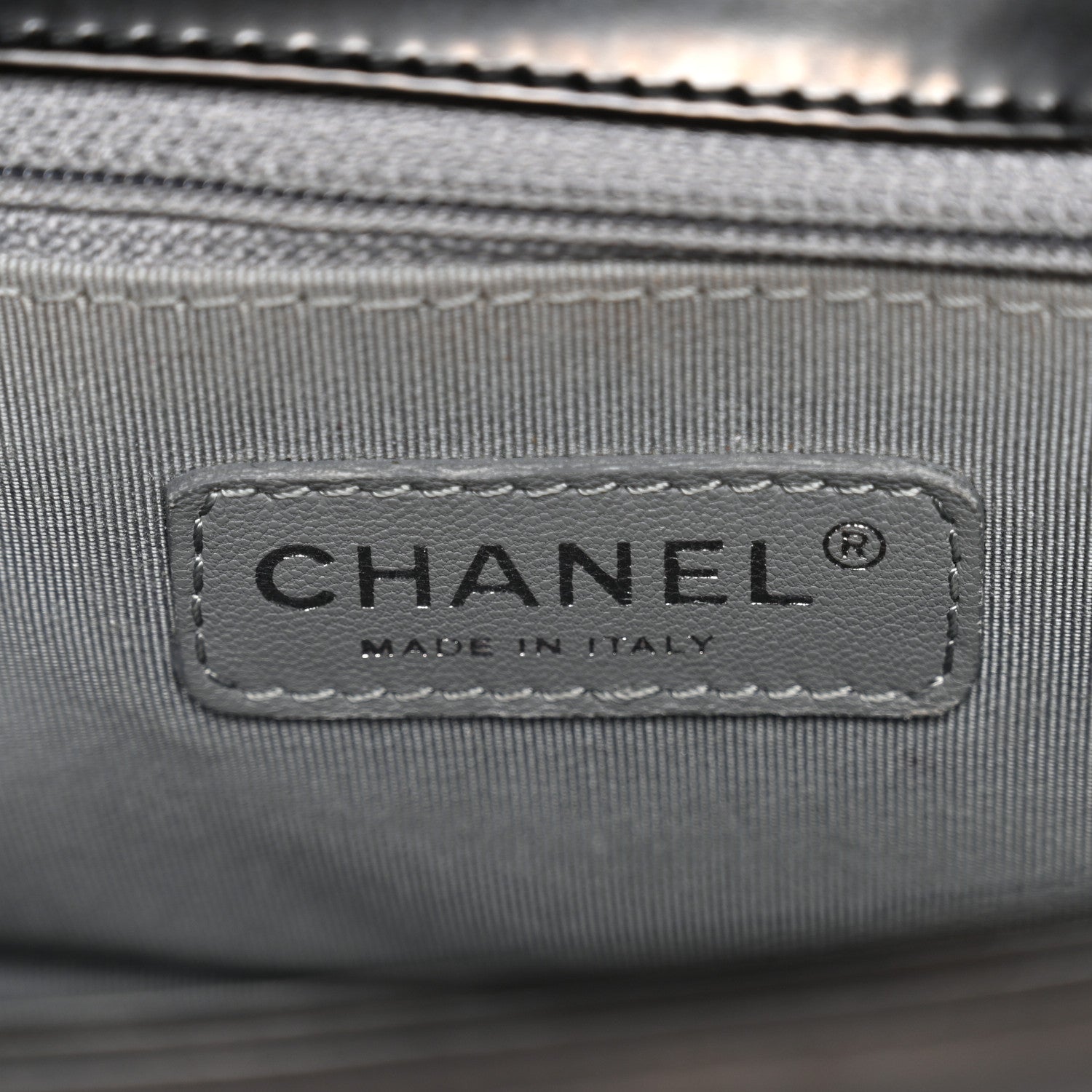Glazed Calfskin Medium Boy Flap Black