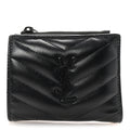Grain De Poudre Matelasse Chevron Monogram Zipped  Case Black