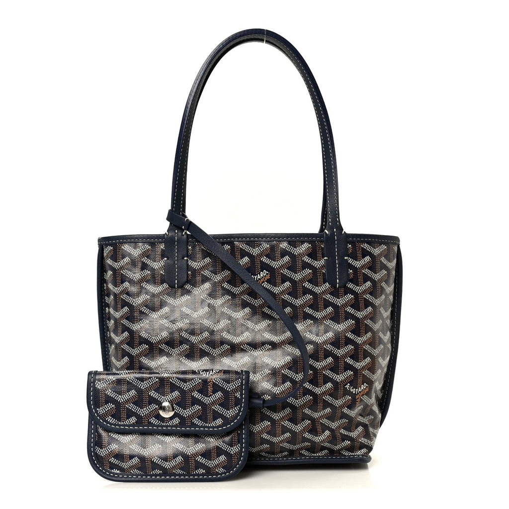 Goyardine Reversible Mini Anjou Navy