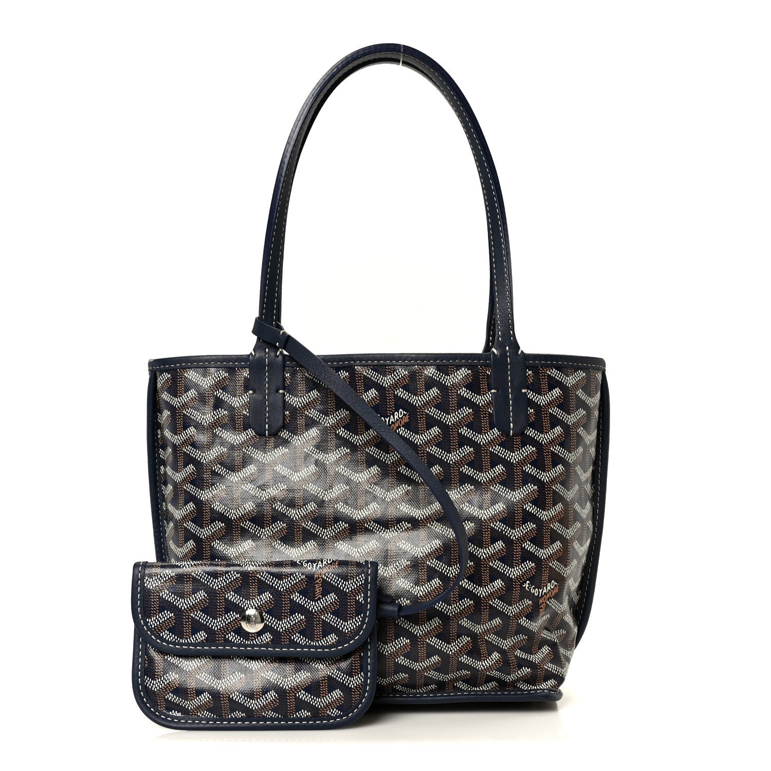Goyardine Reversible Mini Anjou Navy