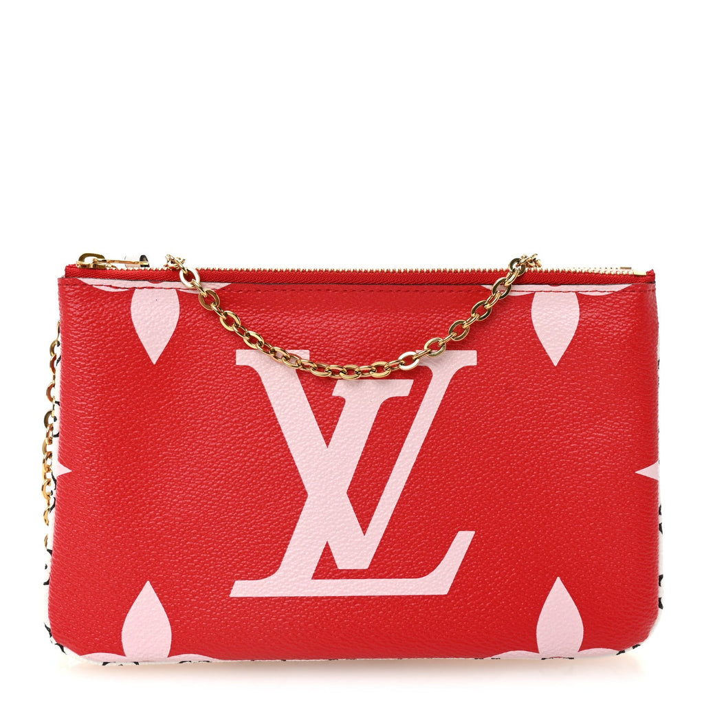Monogram Giant Double Zip Pochette Rouge
