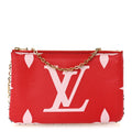 Monogram Giant Double Zip Pochette Rouge