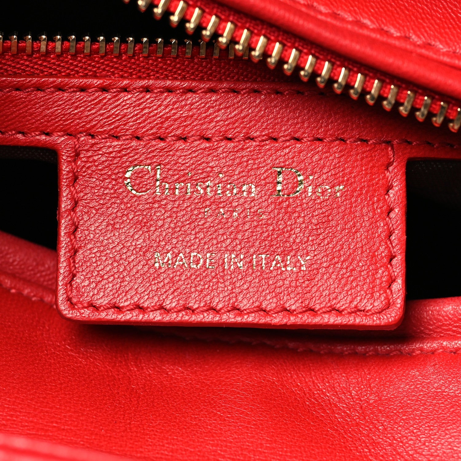 Lambskin Cannage Medium Lady Dior Red