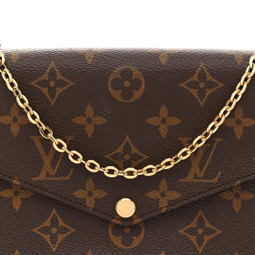 Monogram Pochette Felicie Chain Wallet Fuchsia