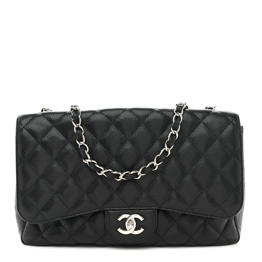 Caviar Quilted Jumbo Single Flap Black