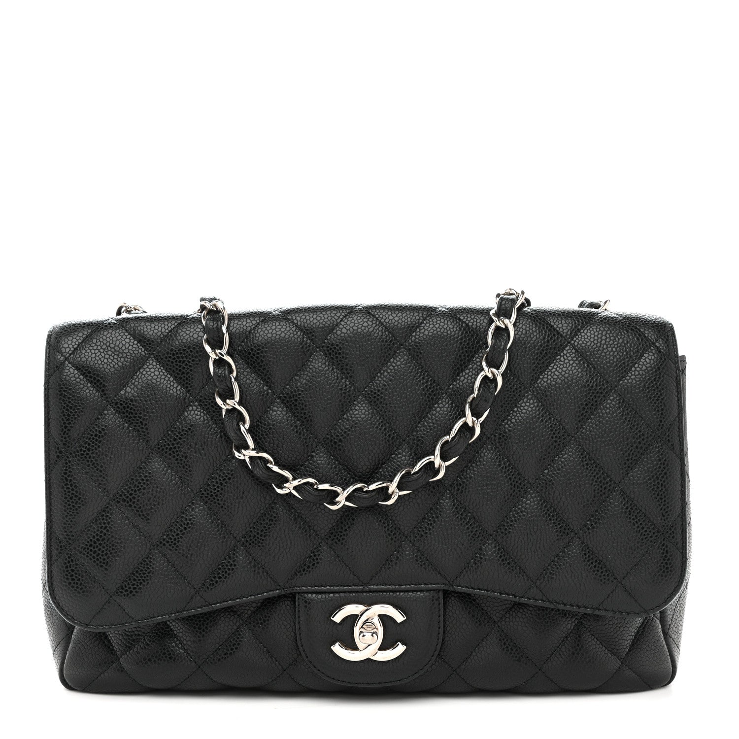 Caviar Quilted Jumbo Single Flap Black