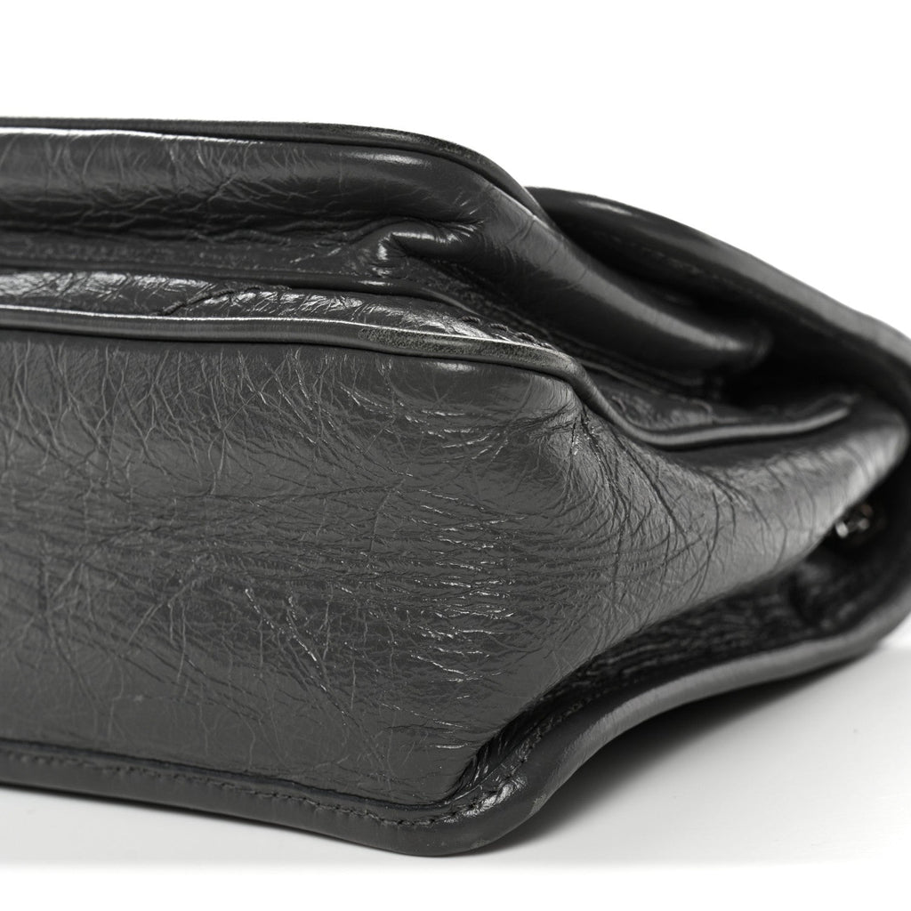Crinkled Calfskin Matelasse Monogram Baby Niki Chain Satchel Storm