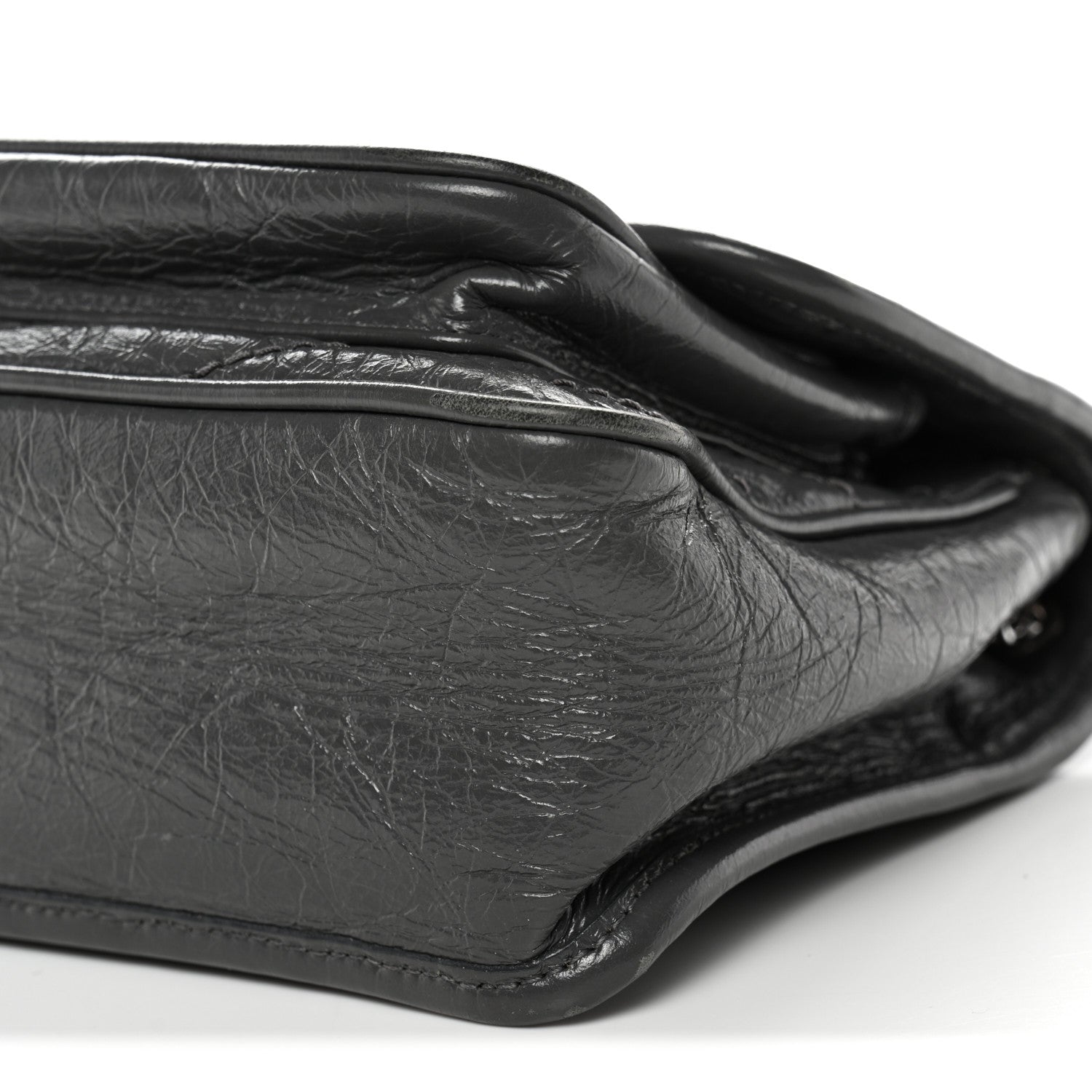 Crinkled Calfskin Matelasse Monogram Baby Niki Chain Satchel Storm