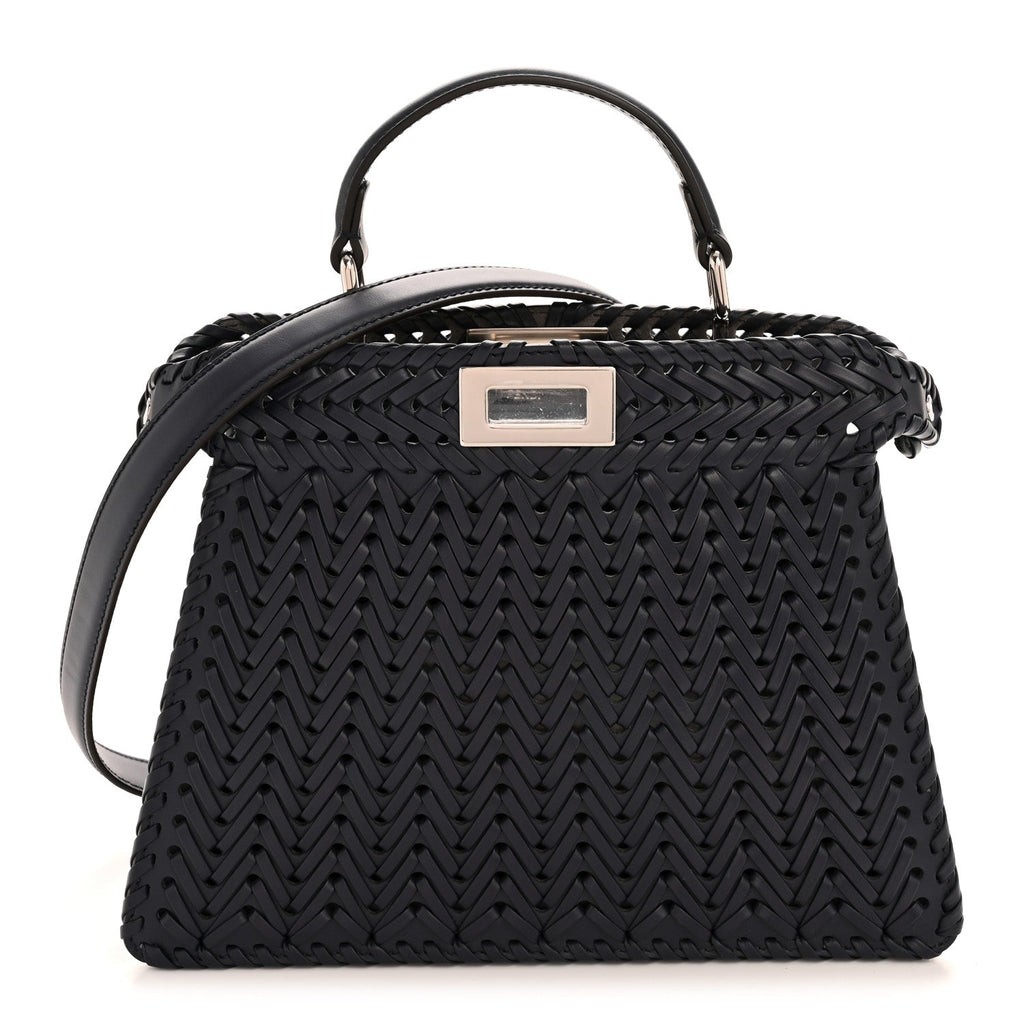Vitello King Shiny Nappa Intreccio Petite Peekaboo I SEE U Satchel Midnight