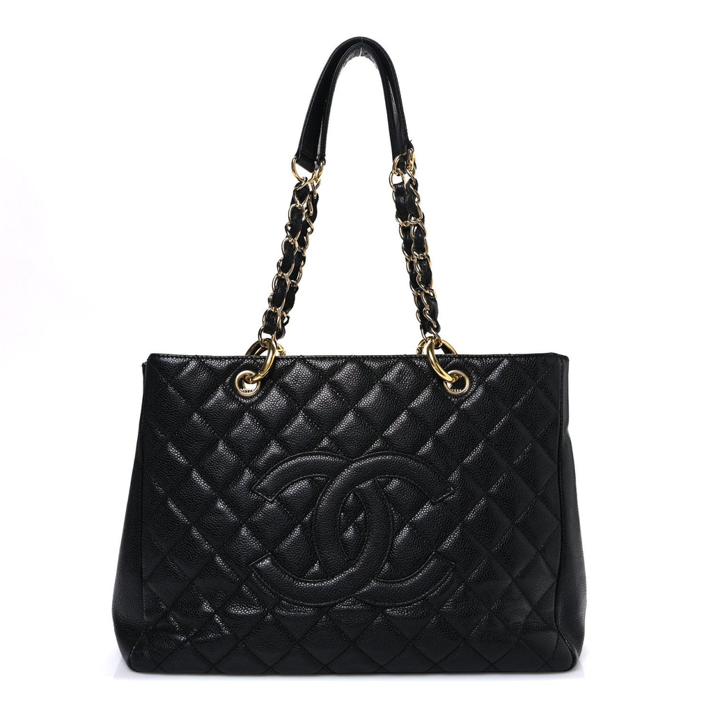 Caviar Quilted Grand Shopping Tote GST Black