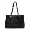 Caviar Quilted Grand Shopping Tote GST Black